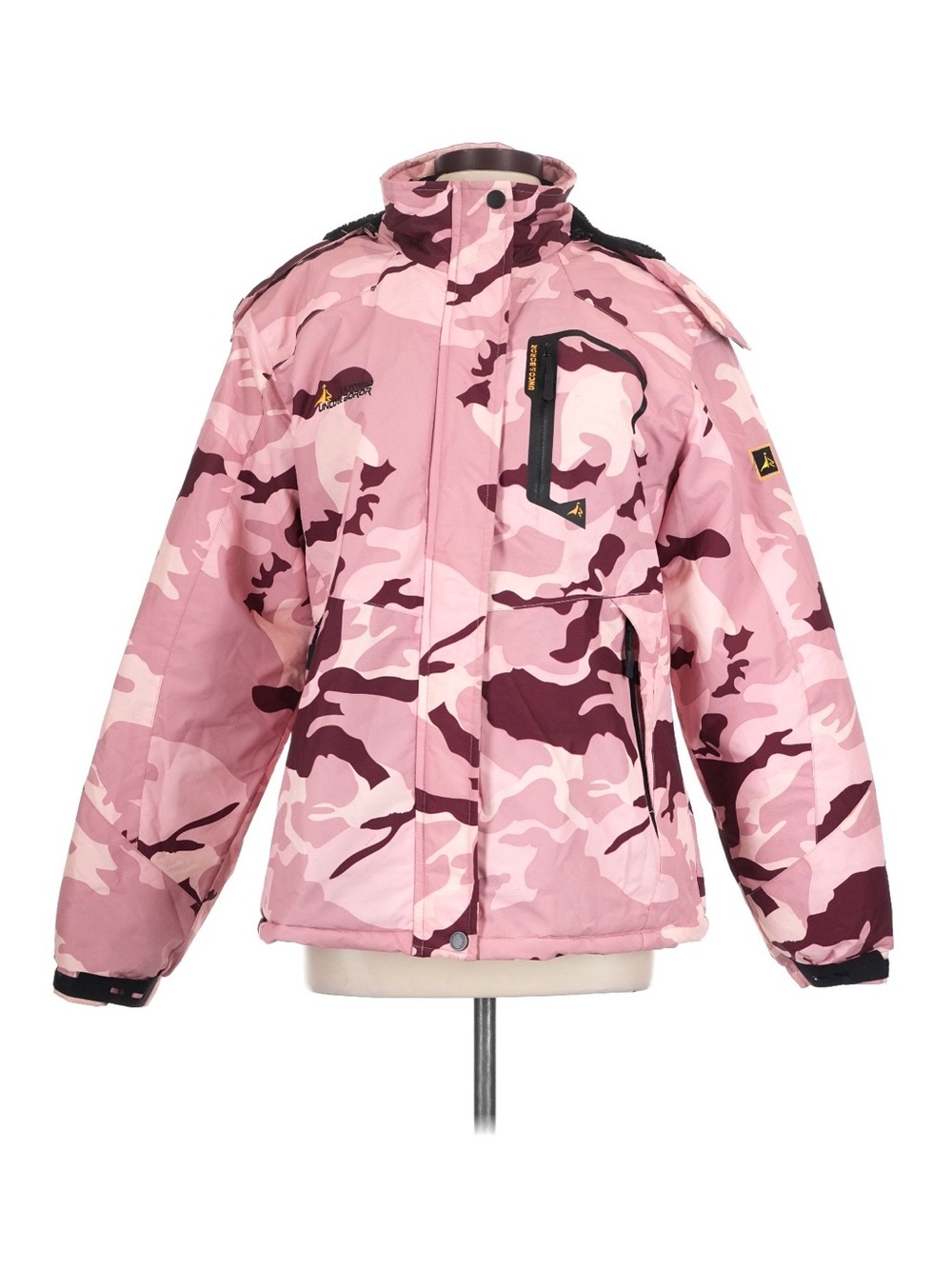 MOERDENG ~ Pink Camo Insulated Jacket w/Hoodie Waterproof Faux Fur Lining